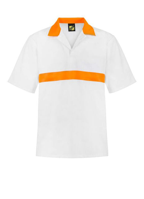 Short Sleeve Food Industry Jacshirt with Contrast Collar and Chestband (NC-WS3007)