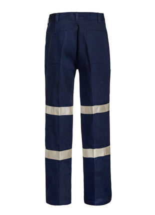 Mens Single Pleat Cotton Drill Trouser with Reflective Tape (NC-WP3045)
