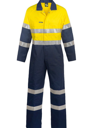 Mens Hi Vis Cotton Drill Coveralls Long with Reflective Tape (NC-WC3056L)