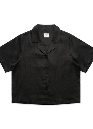 Womens Linen Short Sleeve Shirt (AS-4420)
