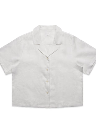 Womens Linen Short Sleeve Shirt (AS-4420)