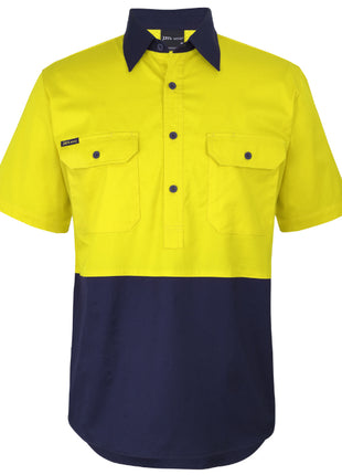 Hi Vis Close Front Short Sleeve 150G Work Shirt (JB-6HVCW)