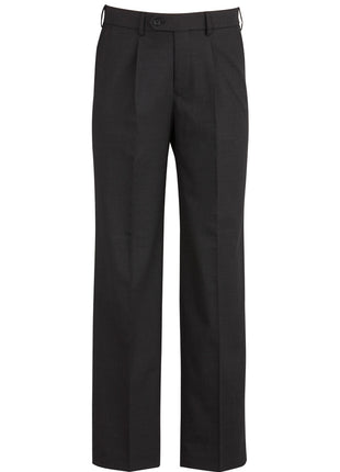 Comfort Wool Stretch Mens One Pleat Pant Stout (BZ-74011S)