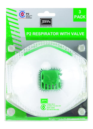 Blister (3Pc) P2 Respirator With Valve (JB-8C15)
