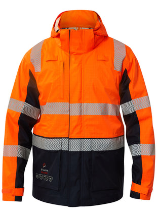 Mens Hi Vis FR Wet Weather Segmented Jacket with Reflective Tape (NC-FJV033)