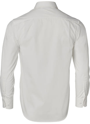 Mens Dobby Striped Taped Long Sleeve Shirt (WS-M7110L)