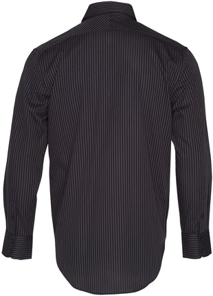 Mens Dobby Stripe Long Sleeve Shirt (WS-M7132)