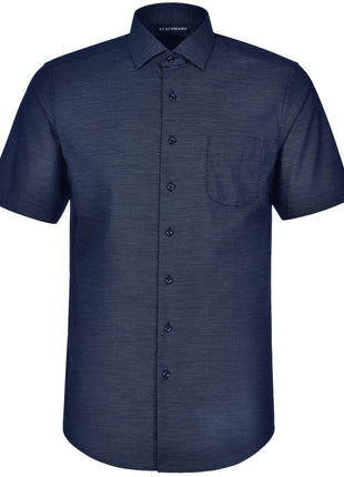 Mens Pin Dot Stretch Short Sleeve Shirt (WS-M7400S)