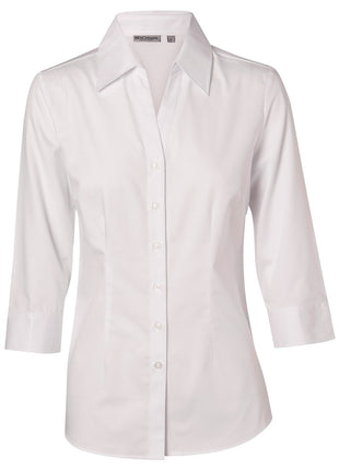 Womens Cotton/Poly Stretch 3/4 Sleeve Shirt (WS-M8020Q)