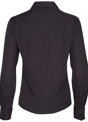 Womens Dobby Stripe Long Sleeve Shirt (WS-M8132)