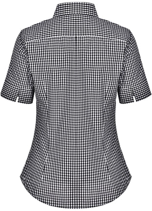 Womens Gingham Check Short Sleeve Shirt (WS-M8300S)