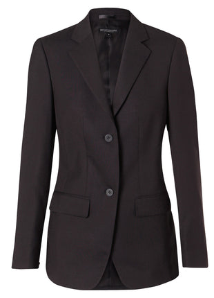 Womens Two Buttons Mid Length Jacket In Poly / Viscose Stretch (WS-M9206)