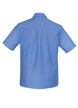 Mens Wrinkle Free Chambray Short Sleeve Shirt (BZ-SH113)