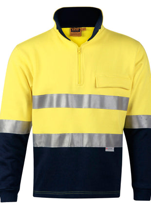 Hi Vis Two Tone Cotton Fleecy Sweat With 3M® Tapes (WS-SW48)