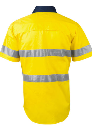 Mens Hi Vis Cool Breeze Safety Short Sleeve Shirt (3M® Tape) (WS-SW59)