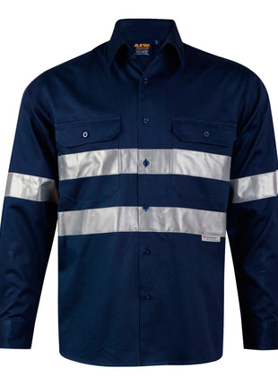 Cotton Drill Long Sleeve Work Shirt 3M® Tapes (WS-WT04HV)