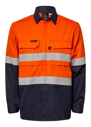 Mens Hi Vis HRC 2 Inherent Shirt with Gusset Sleeves and Reflective Tape (NC-FSV014A)