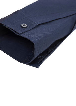 Mens Hi Vis Heavy Duty Hybrid Closed Front Cotton Drill Shirt with Reflective Tape and Gusset Sleeves (NC-WS6031)