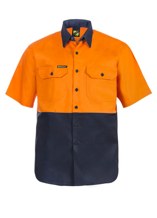 Mens Hi Vis Short Sleeve Cotton Drill Shirt (NC-WS3023)