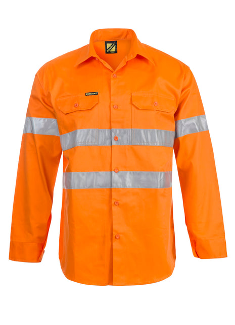 Hi Vis Long Sleeve Cotton Drill Shirt with Reflective Tape (NC-WS4002)