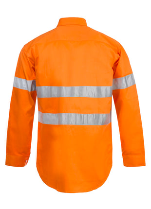 Hi Vis Long Sleeve Cotton Drill Shirt with Reflective Tape (NC-WS4002)