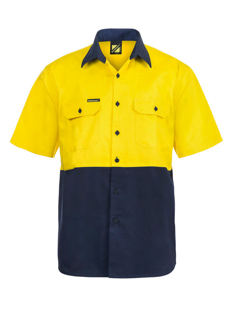 Mens Hi Vis Short Sleeve Cotton Drill Shirt (NC-WS3023)