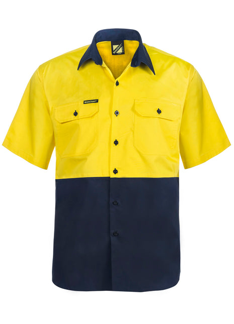 Hi Vis Lightweight Short Sleeve Vented Cotton Drill Shirt (NC-WS4248)