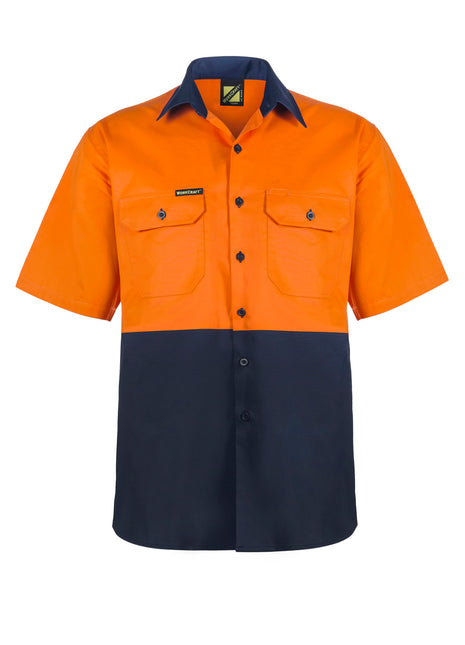 Hi Vis Lightweight Short Sleeve Vented Cotton Drill Shirt (NC-WS4248)