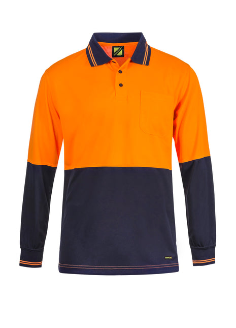 Hi Vis Long Sleeve Micromesh Polo Shirt with Pocket (NC-WSP202)