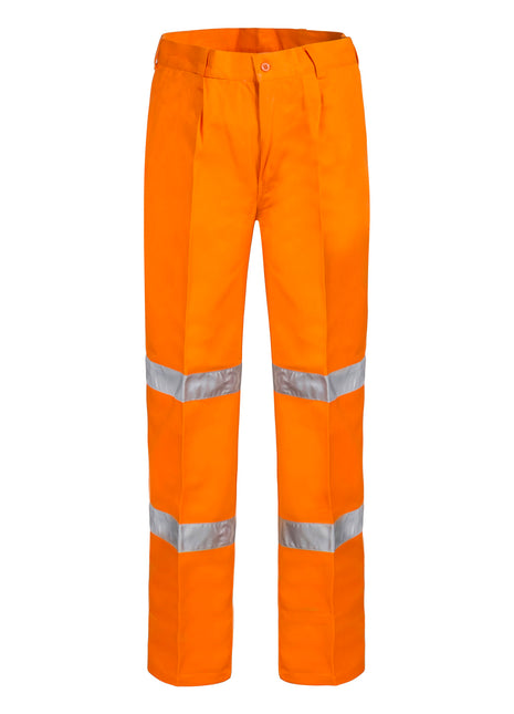 Mens Single Pleat Cotton Drill Trouser with Reflective Tape (NC-WP4006)