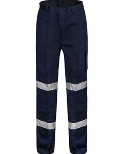 Mens Mid-Weight Cargo Cotton Drill Trouser with Reflective Tape (NC-WP3065)