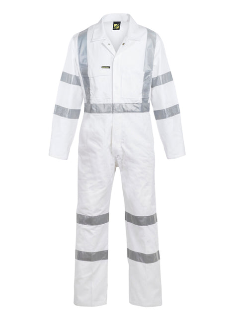 Mens Night Cotton Drill Coverall with Reflective Tape X Pattern (NC-WC3254)