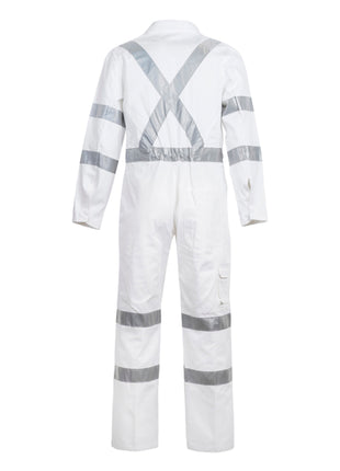 Mens Night Cotton Drill Coverall with Reflective Tape X Pattern (NC-WC3254)