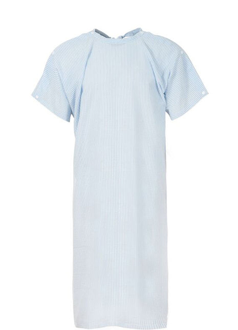 Seersucker Gown with Shoulder Studs (NC-M81700)