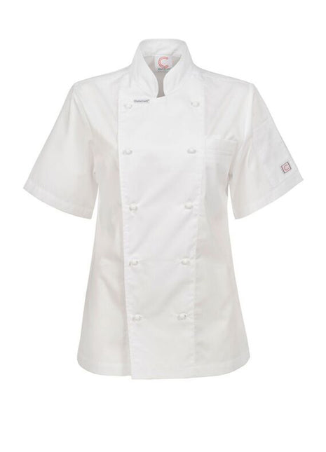Womens Lightweight Short Sleeve Executive Chefs Jacket with Press Studs (NC-CJL22)