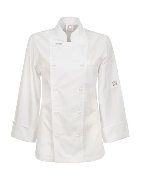 Womens Lightweight Long Sleeve Executive Chefs Jacket with Press Studs (NC-CJL20)