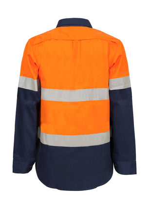 Womens Hi Vis Maternity Lightweight Long Sleeve Vented Cotton Drill Shirt with Reflective Tape (NC-WSL601)