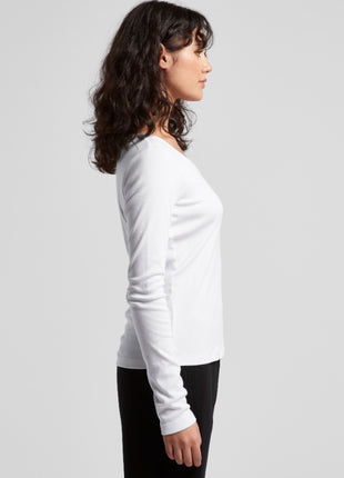 Womens Organic Rib Long Sleeve T-Shirt (AS-4075)