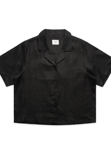 Womens Linen Short Sleeve Shirt (AS-4420)