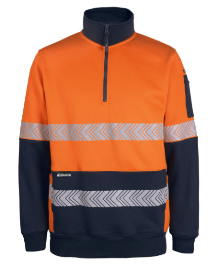 Hi Vis 330G 1/2 Zip Segmented Tape Fleece (JB-6DPS)