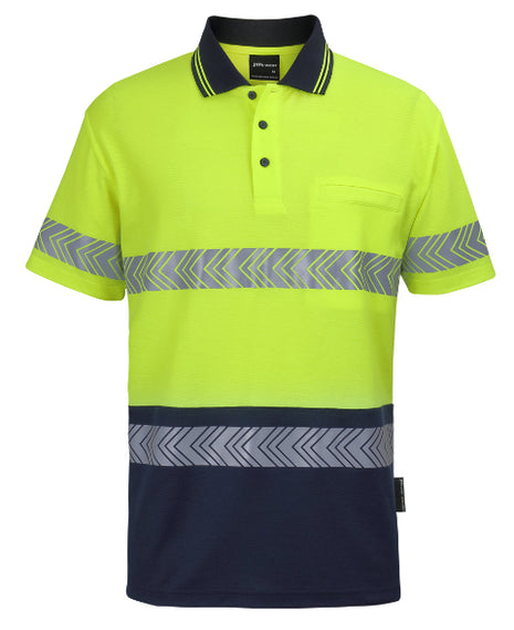 Hi Vis Short Sleeve D+N C/Back Segmented Tape Polo (JB-6HMSS)