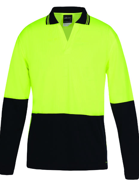 Hi Vis 4602.1 Long Sleeve Non Button Polo (JB-6HNBL)