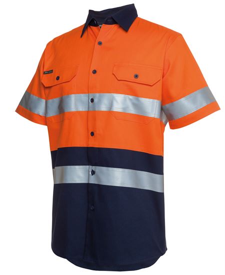 Hi Vis (D+N) Short Sleeve 190G Shirt (JB-6HSS) - Safety Workwear