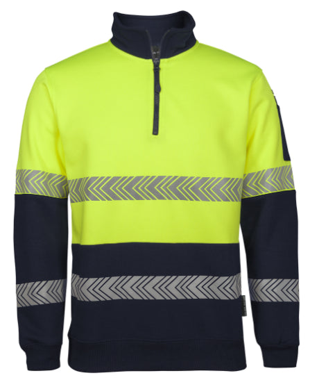 Hi Vis 1/2 Zip Segmented Tape Fleecy (JB-6HZS)