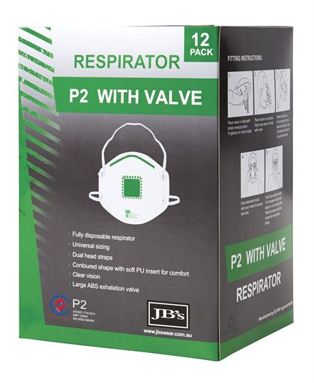 P2 Respirator With Valve (12Pc) (JB-8C150)