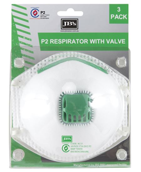 Blister (3Pc) P2 Respirator With Valve (JB-8C15)