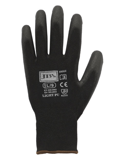 Black Light Pu Breathable Glove (12 Pk) (JB-8R004)