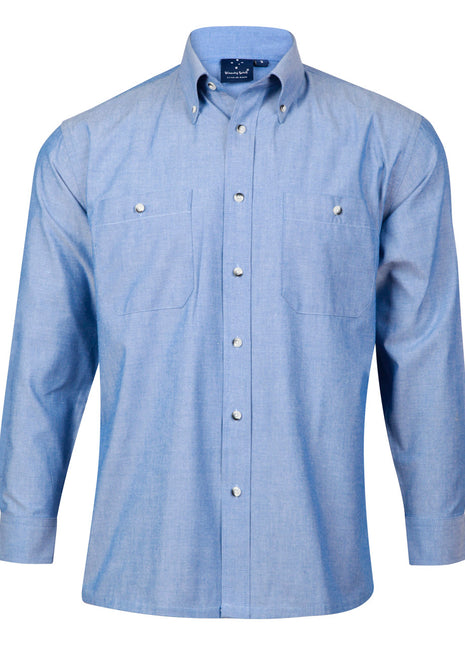 Mens Chambray Shirt Long Sleeve (WS-BS03L)