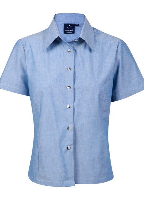 Womens Short Sleeve Chambray Shirt (WS-BS05)