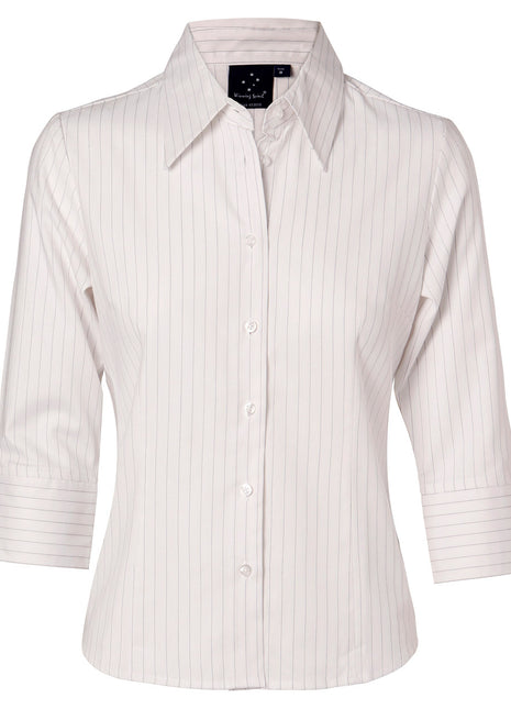 Womens 3/4 Sleeve Stretch Stripe Shirt (WS-BS18)